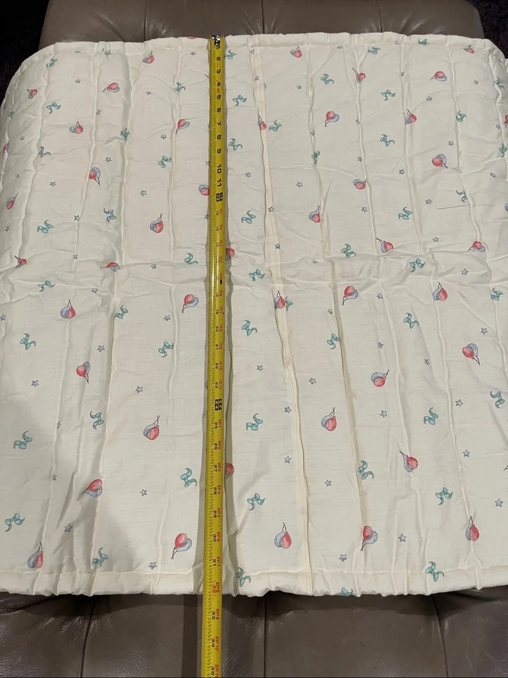 once upon a Time Teddy Bear Story Quilted Baby Blanket - Cream, Blue, Red